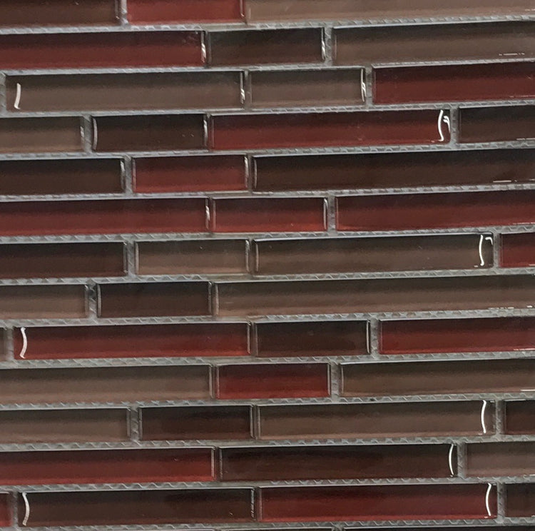 Decorative - Glass Mosaic Crystal Stripes Rust